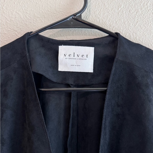 Velvet by Graham & Spencer Black Cardigan with Fringe Details - Picture 3 of 10